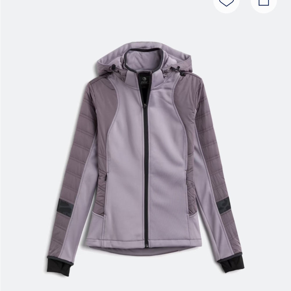 MPG Sport Fusion Colorblock Women's Purple Lavender Gray Hooded Jacket size M